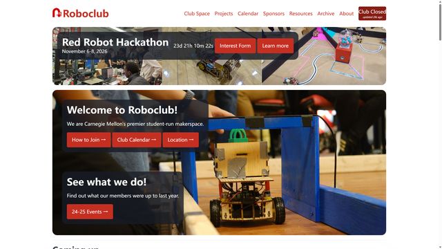 Carnegie Mellon Roboclub website