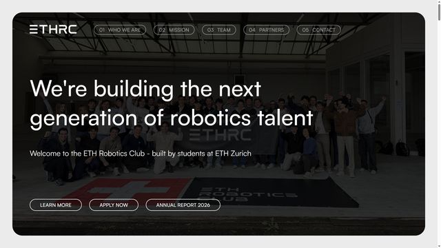 ETH Robotics Club website