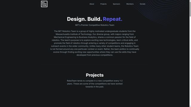 MIT Robotics Team website