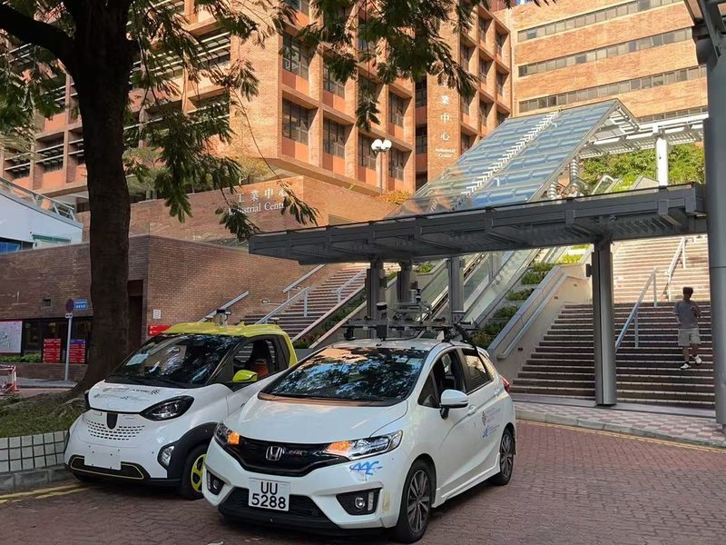 Autonomous test cars on the PolyU campus